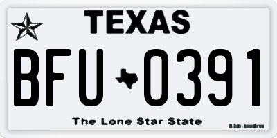 TX license plate BFU0391