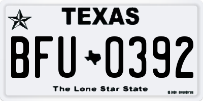 TX license plate BFU0392