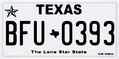 TX license plate BFU0393