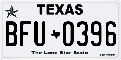 TX license plate BFU0396