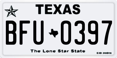 TX license plate BFU0397