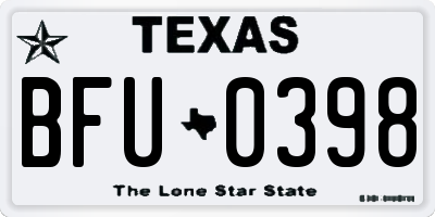 TX license plate BFU0398