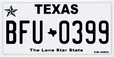TX license plate BFU0399