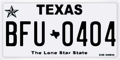 TX license plate BFU0404