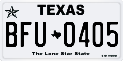 TX license plate BFU0405