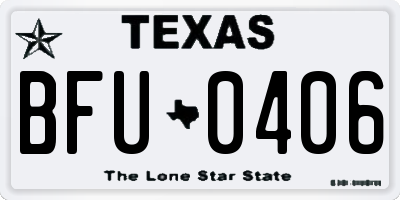 TX license plate BFU0406
