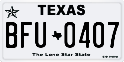 TX license plate BFU0407