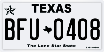 TX license plate BFU0408