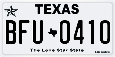 TX license plate BFU0410
