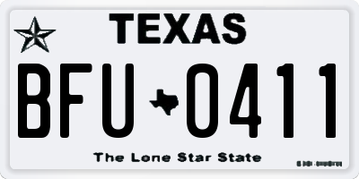 TX license plate BFU0411
