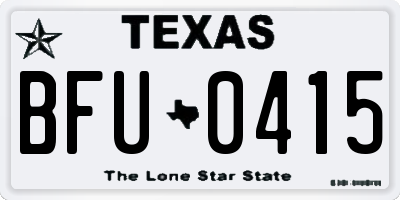 TX license plate BFU0415