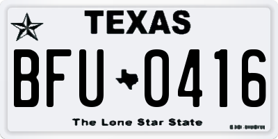 TX license plate BFU0416
