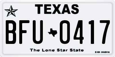 TX license plate BFU0417