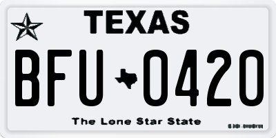 TX license plate BFU0420