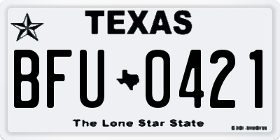 TX license plate BFU0421