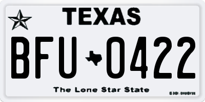 TX license plate BFU0422