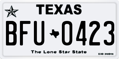 TX license plate BFU0423