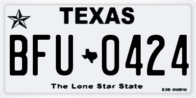 TX license plate BFU0424