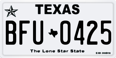 TX license plate BFU0425