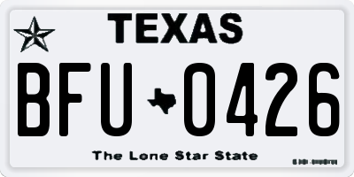 TX license plate BFU0426