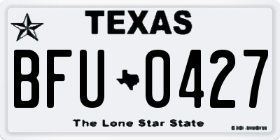 TX license plate BFU0427