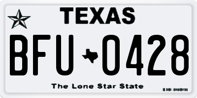 TX license plate BFU0428
