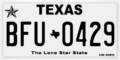 TX license plate BFU0429