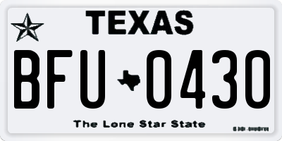 TX license plate BFU0430