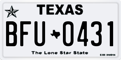 TX license plate BFU0431