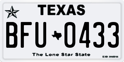 TX license plate BFU0433