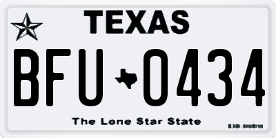TX license plate BFU0434