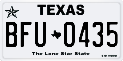 TX license plate BFU0435