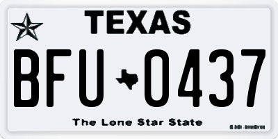 TX license plate BFU0437