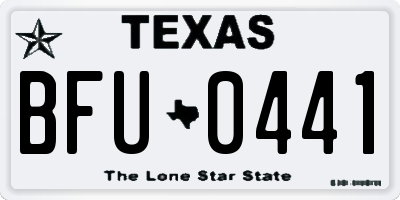 TX license plate BFU0441