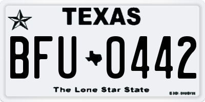 TX license plate BFU0442