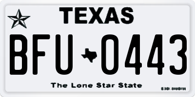 TX license plate BFU0443