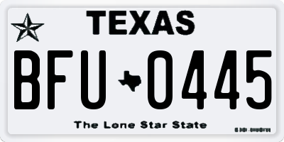 TX license plate BFU0445
