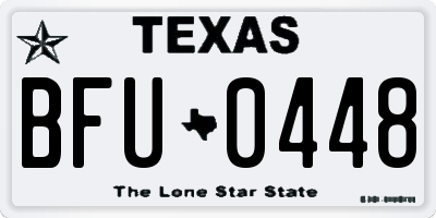 TX license plate BFU0448