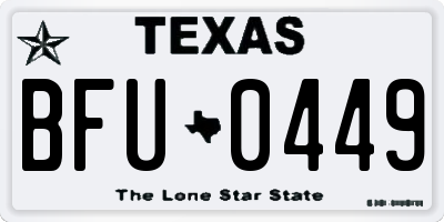 TX license plate BFU0449