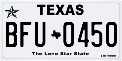 TX license plate BFU0450
