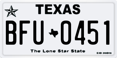 TX license plate BFU0451