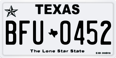 TX license plate BFU0452