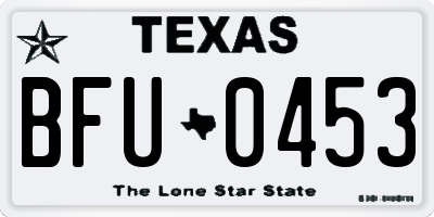 TX license plate BFU0453
