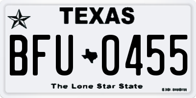 TX license plate BFU0455