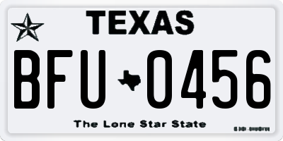 TX license plate BFU0456