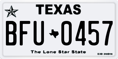 TX license plate BFU0457