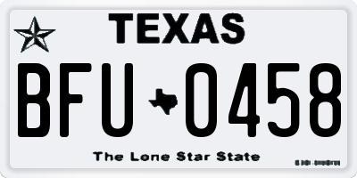 TX license plate BFU0458