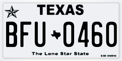 TX license plate BFU0460