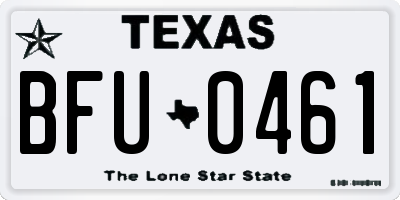 TX license plate BFU0461