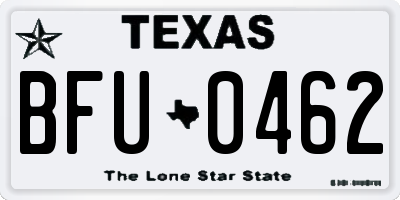 TX license plate BFU0462